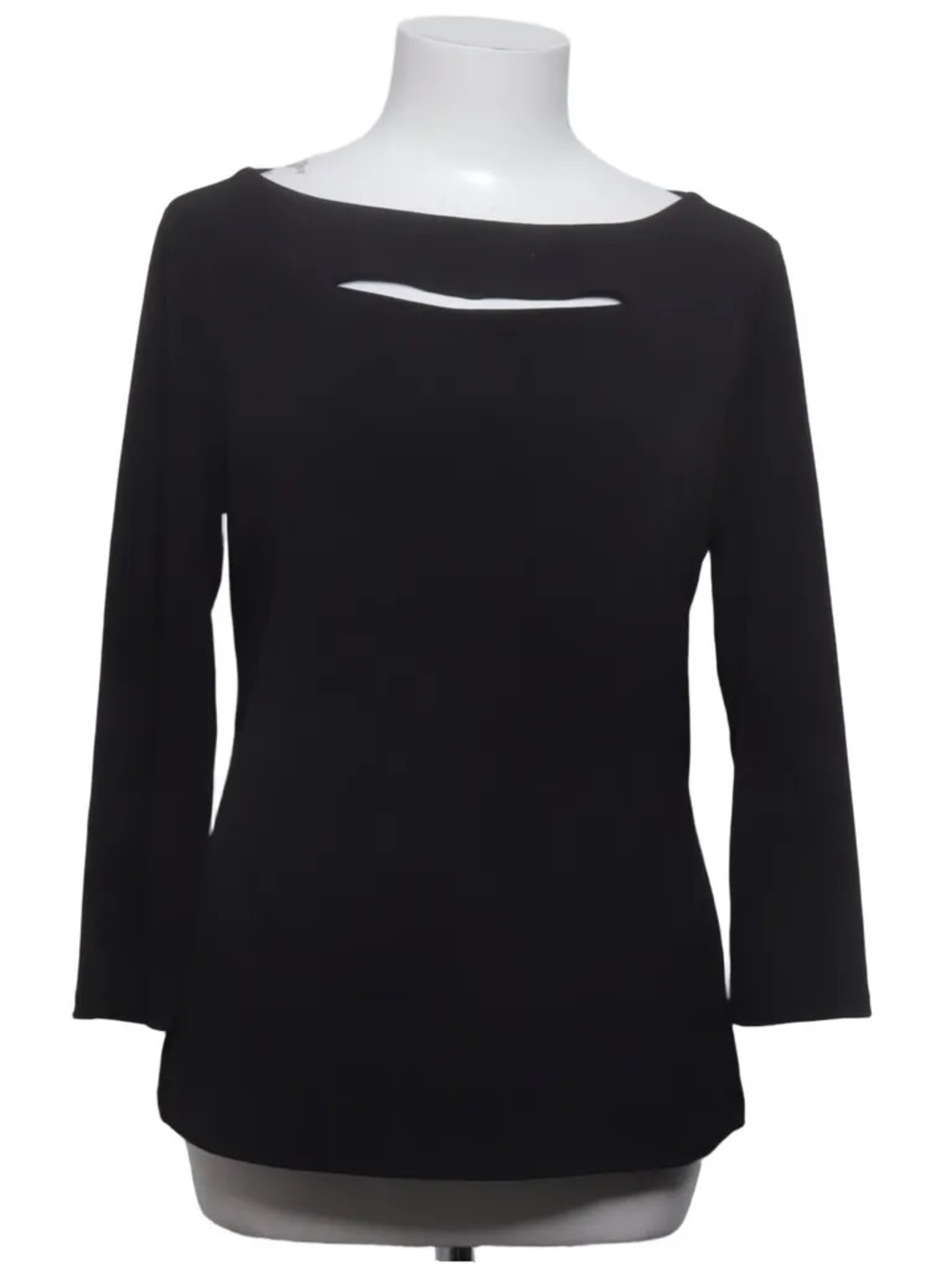 NWOT CARMEN Cutout Top, Knit Blend w/Boat Neck 3/4 Length Sleeves